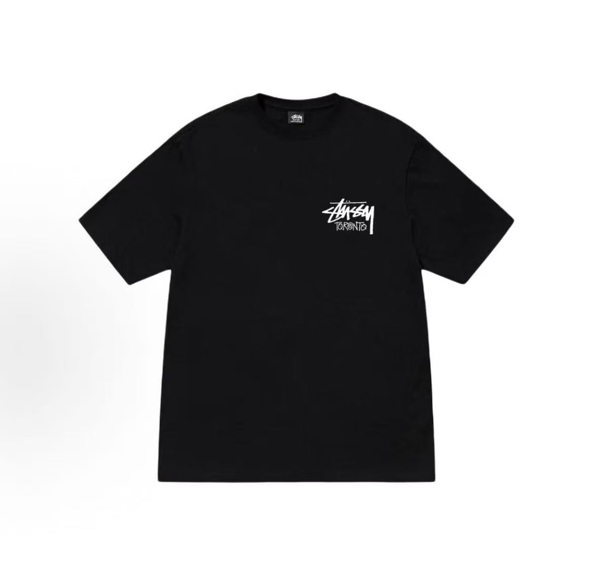 Stussy Toronto Limited Edition Collection Short Sleeve T-Shirt with English Logo on Back (Same Style for Both Men and Women)