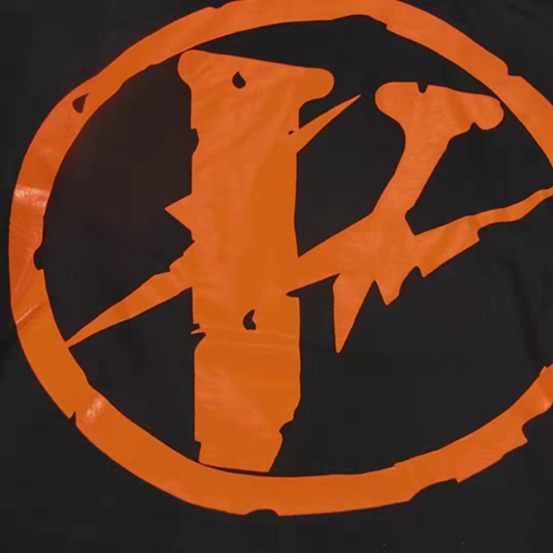 VLONE Logo Print Hoodie Orange/Black