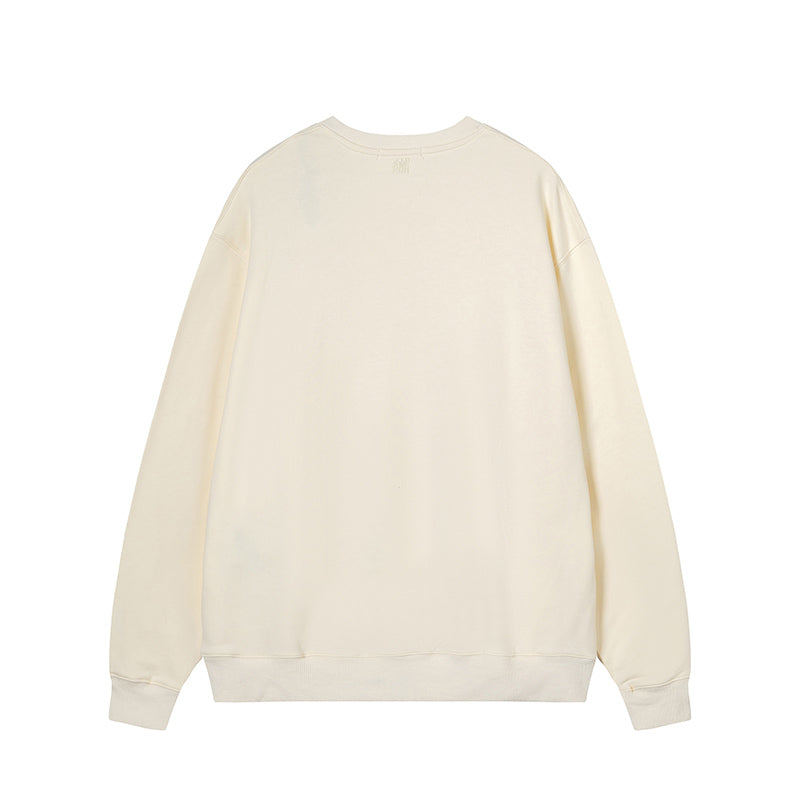 AMI Big Logo Crewneck Hoodie Cream