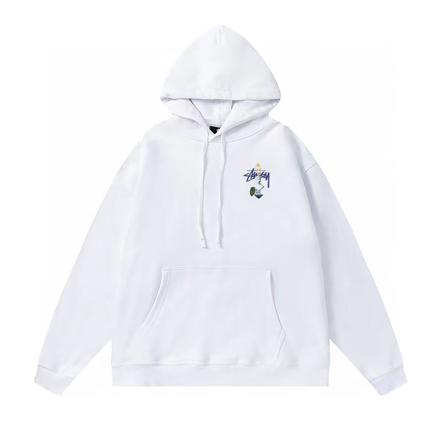STUSSY CACTUS PRINT HOODIE WHITE