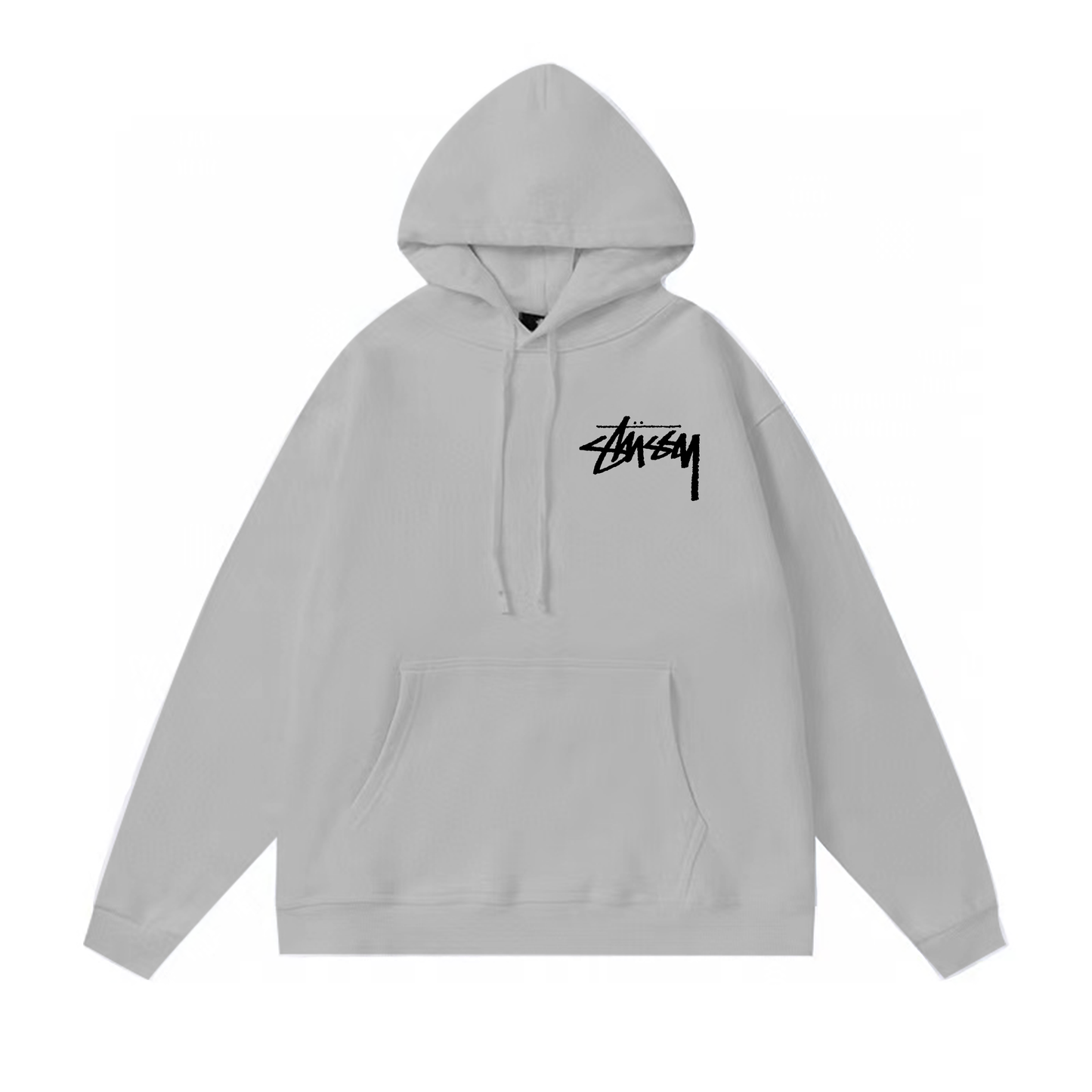 STUSSY POKER PRINT HOODIE GREY
