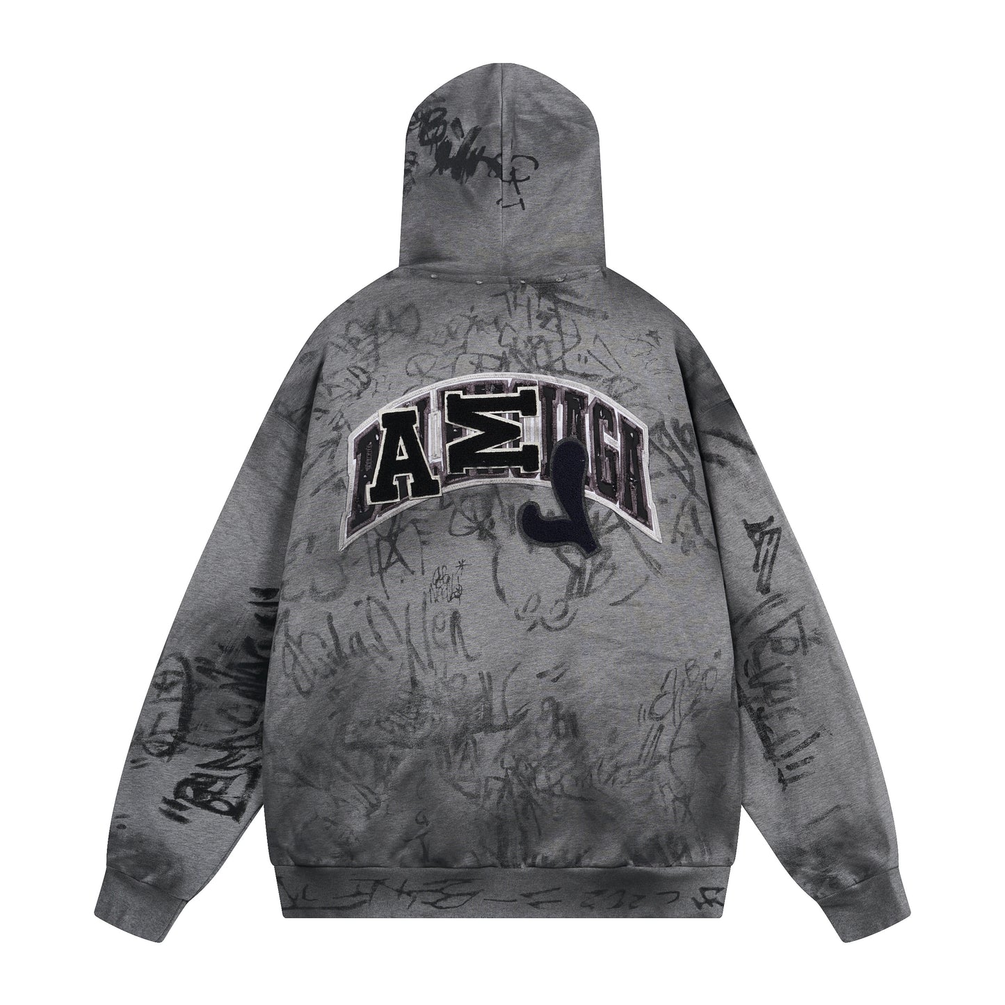 Balenciga jointly MUFC logo hoodie BL238079 grey