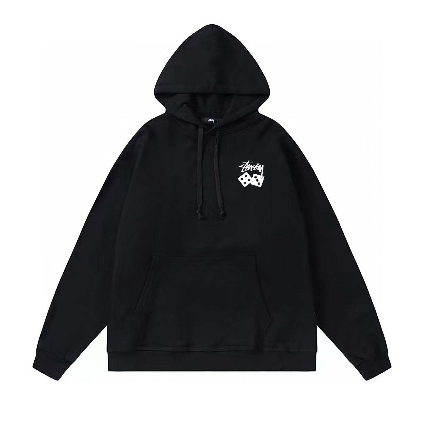 STUSSY DICE PRINT HOODIE BLACK