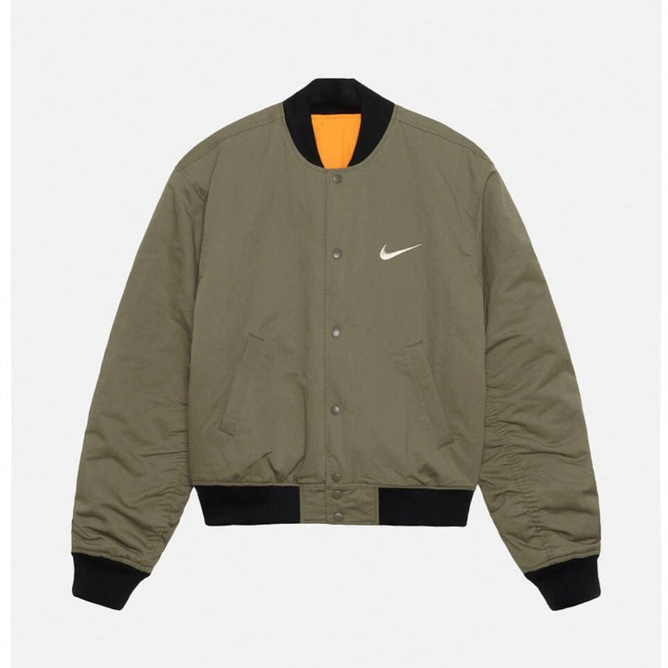 STUSSY ×NIKE BASEBALL JACKET ARMY GREEN