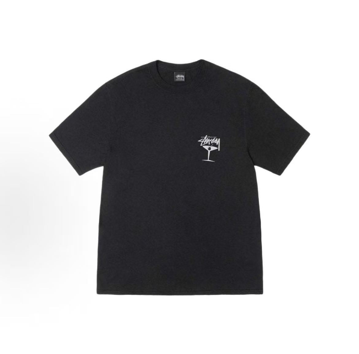 Stussy SS25 Back Print Logo Plain Knit Short-Sleeved T-Shirt (For Both Men and Women)
