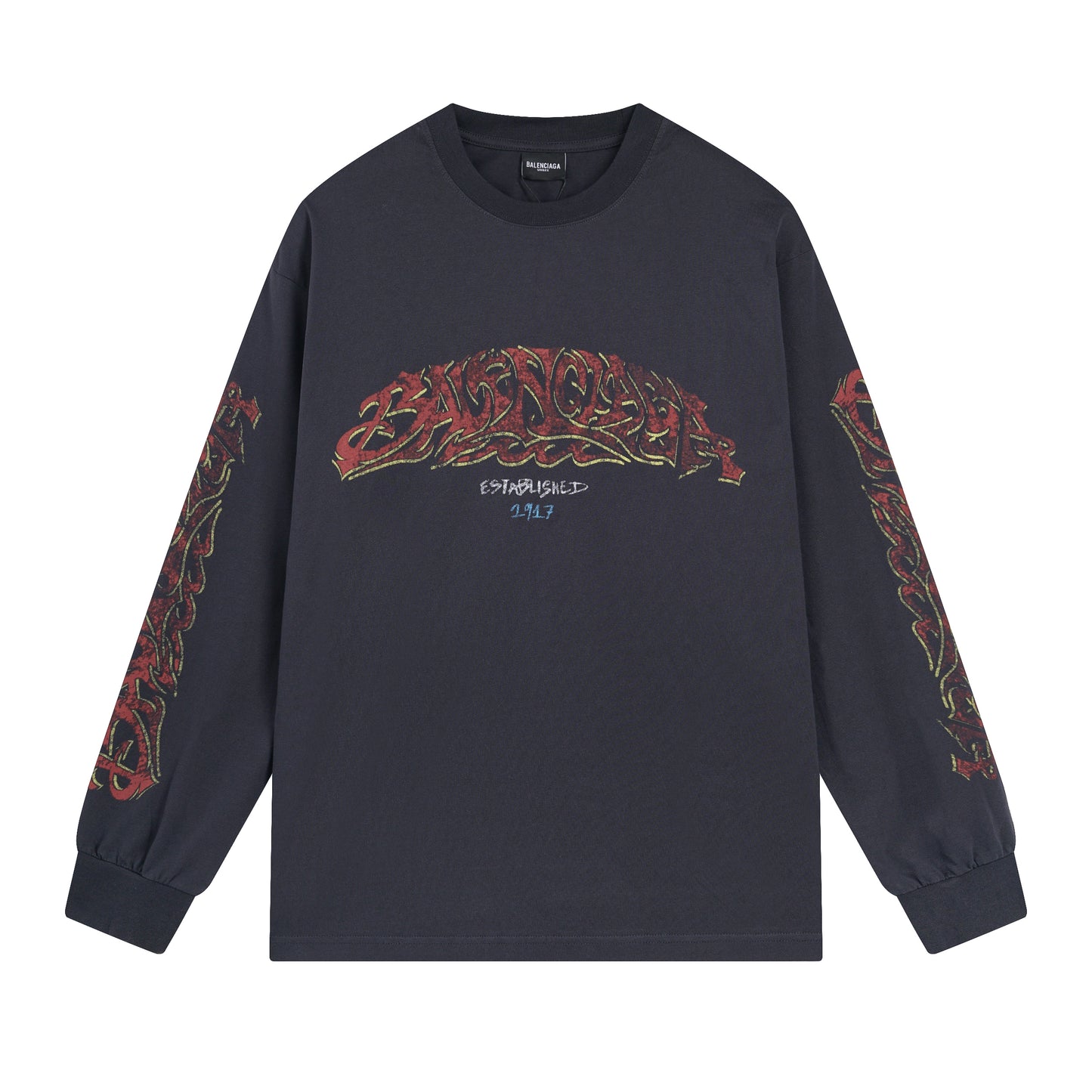 Balenciga fire logo tee p105 2024 dark grey