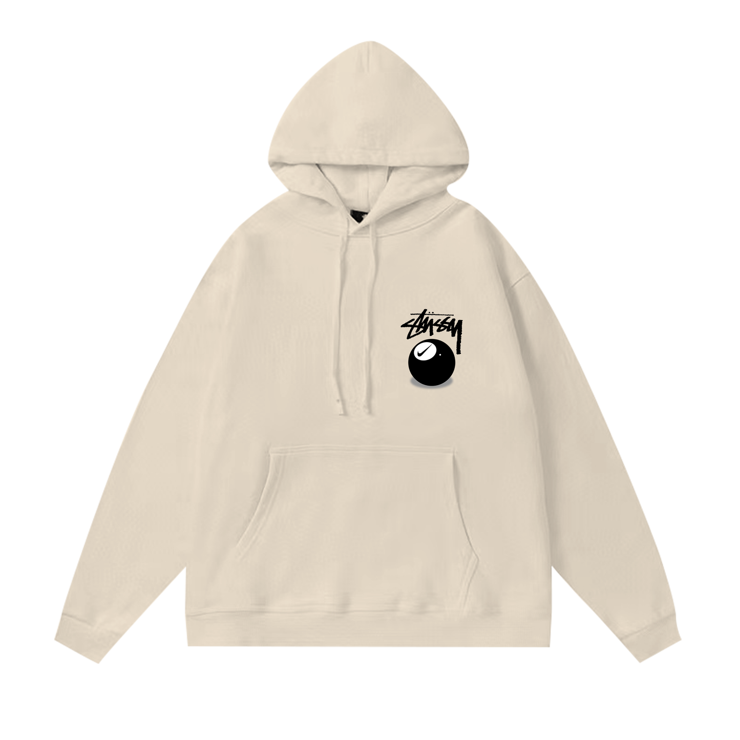 STUSSY BALL PRINT HOODIE CREAM