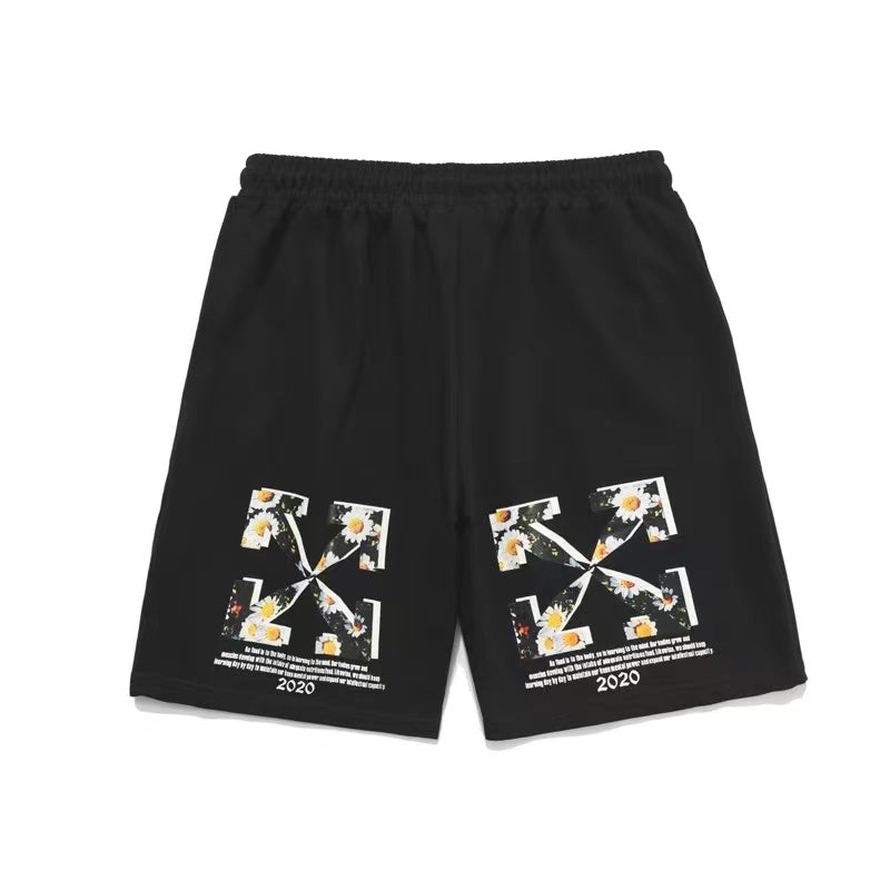 OFF-WHITE Flower Print Trousers Black