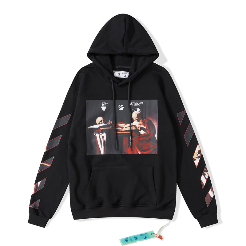 Off-White arrow logo hooded sweater black