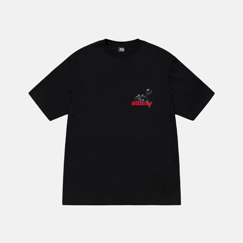 STUSSY SKELETON ANGEL TEE BLACK
