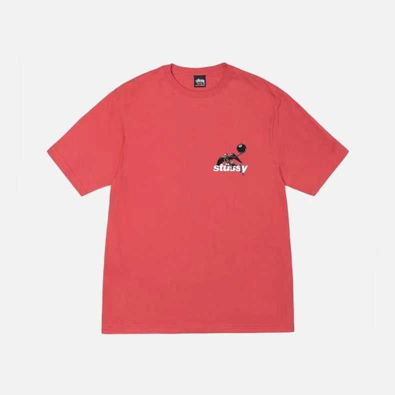 STUSSY SKELETON ANGEL TEE RED
