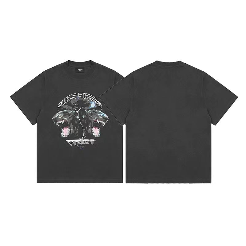 REPRESENT TWO-HEADED HOUND PRINT TEE BLACK