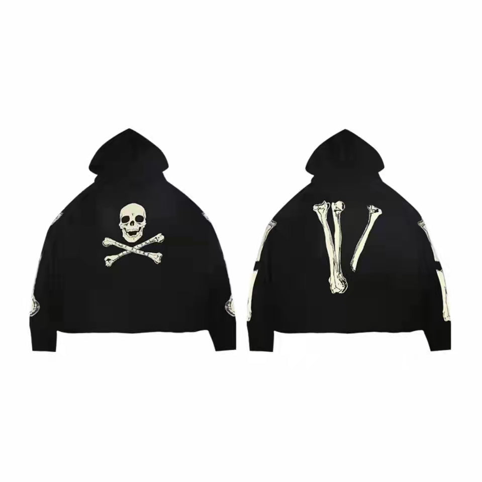 VLONE Skeleton Print Hoodie Black