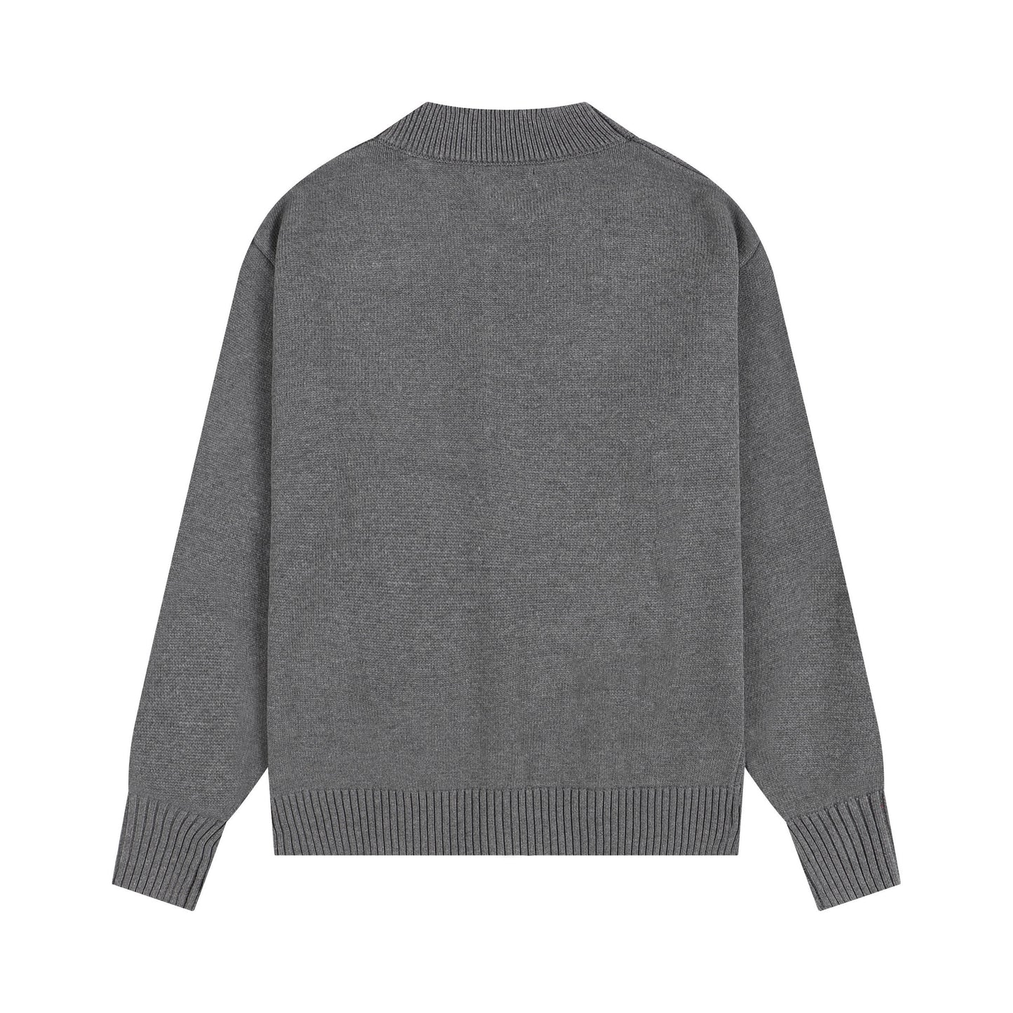 AMI Big Logo V-neck Button Sweater Grey