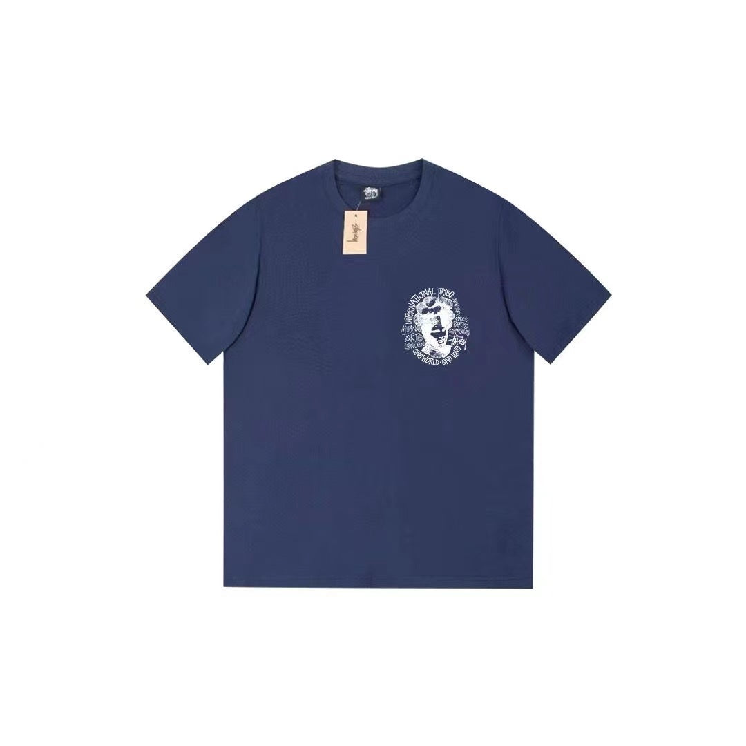 STUSSY RETRO CHARACTERS TEE NAVY