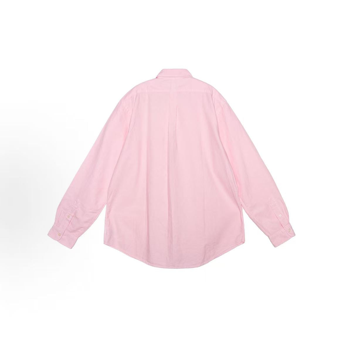 Ralph Lauren SS22 Solid-color Logo Embroidered Long-Sleeve Shirt - Classic Style - Men's - Pink