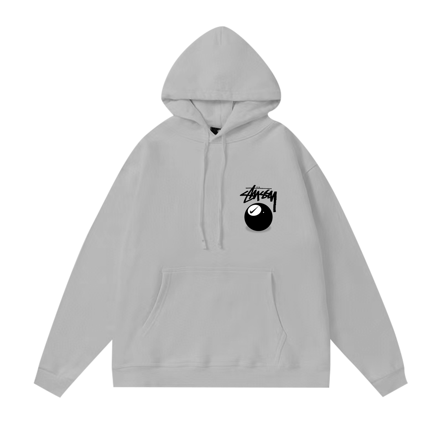 STUSSY BALL PRINT HOODIE GREY
