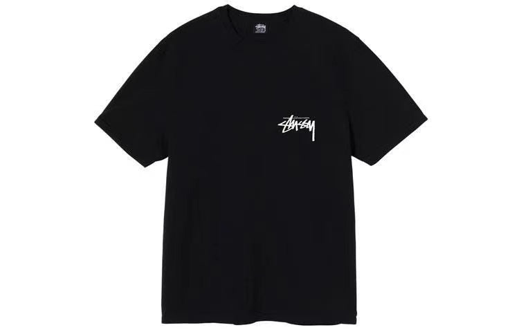 STUSSY PAINTER PRINT TEE BLACK