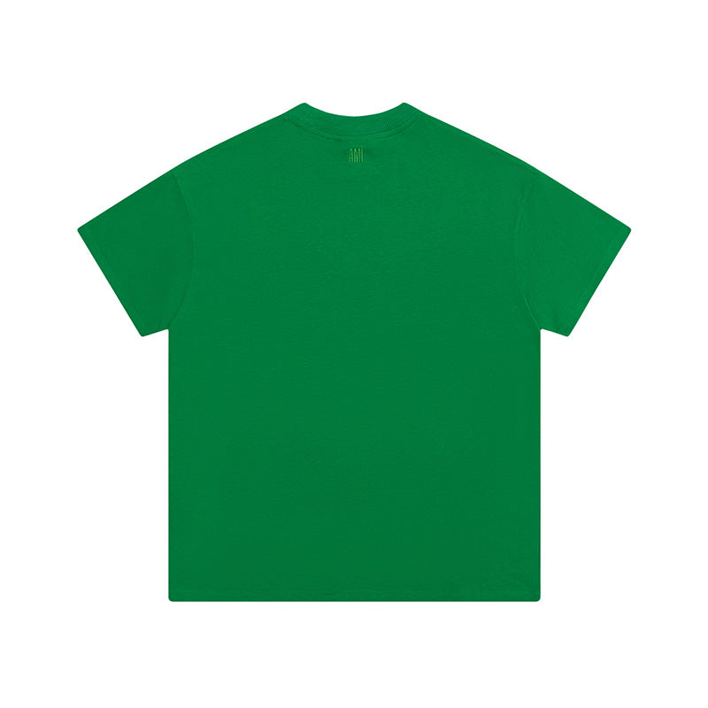 AMI Black Logo Tee Dark Green