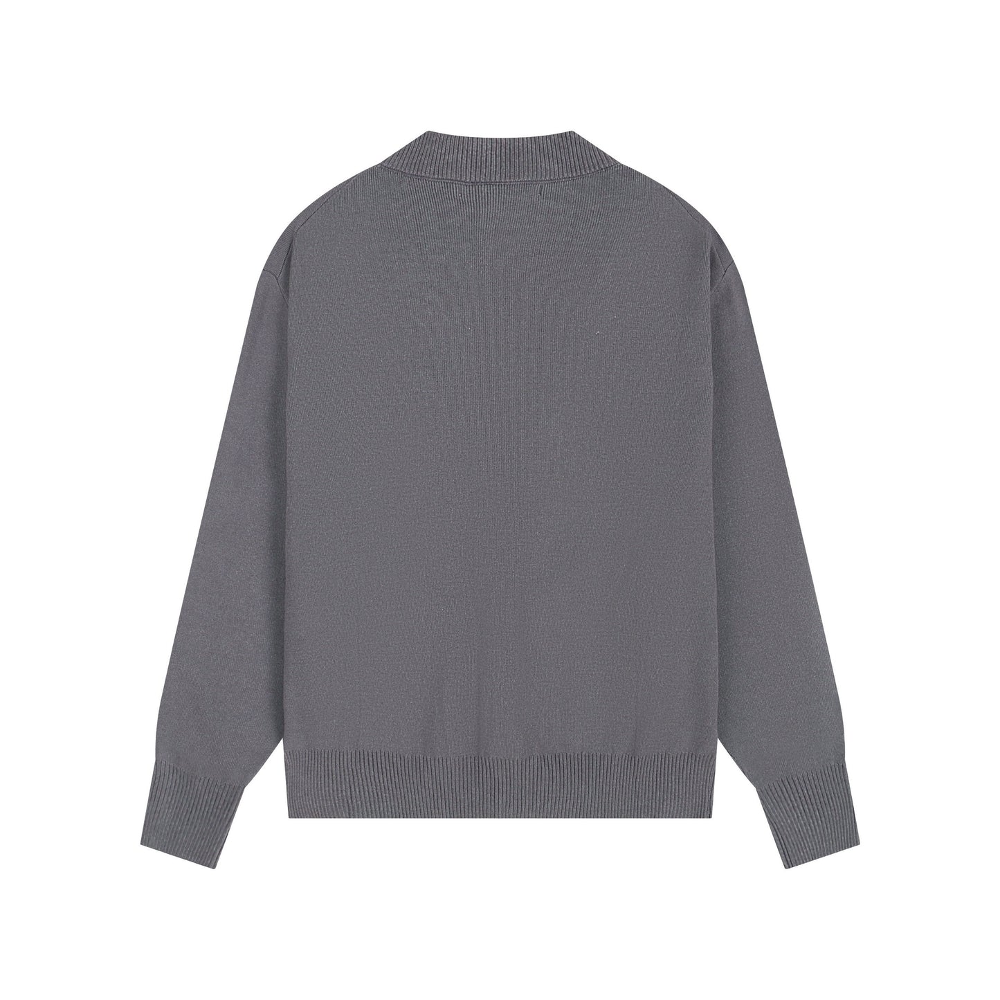 AMI Small Logo V-neck Button Sweater Grey