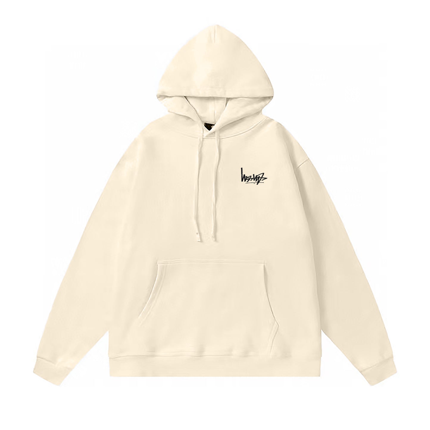 STUSSY REVERSE LOGO PRINT HOODIE CREAM