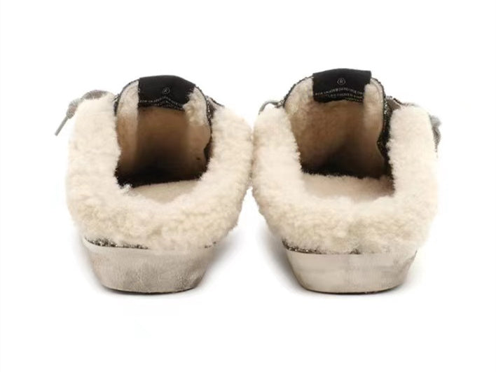GOLDEN GOOSE Super-Star sabot أسود ذهبي
