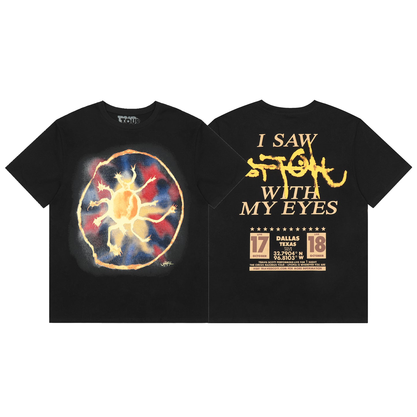 Travis Scott Sun Print Tshirt Black