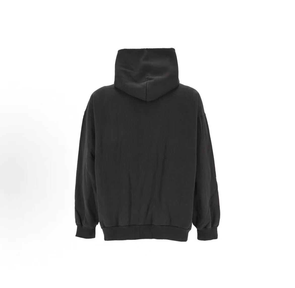 Balenciaga Logo letter print hooded long-sleeved pullover, regular fit, men's style, black color