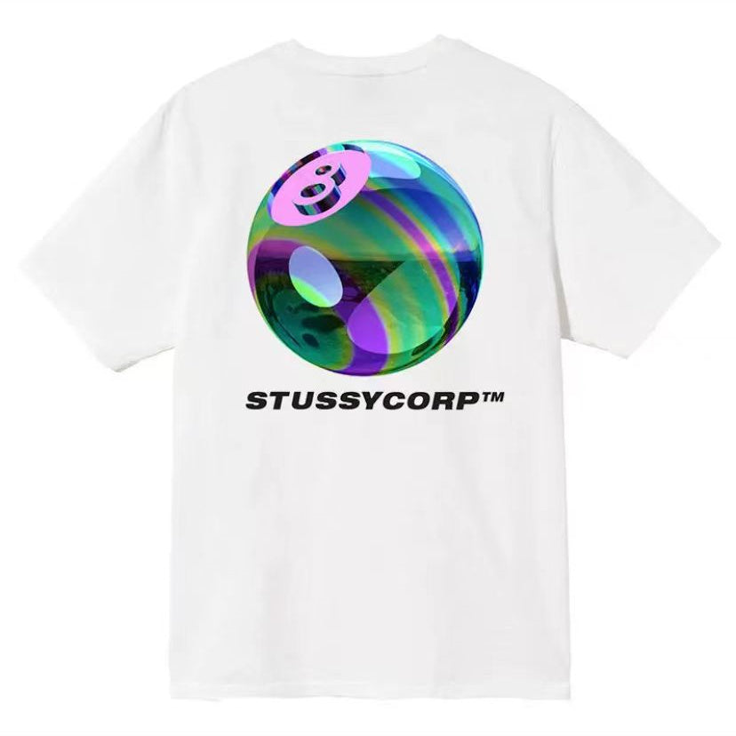 STUSSY COLORED BALLS TEE WHITE