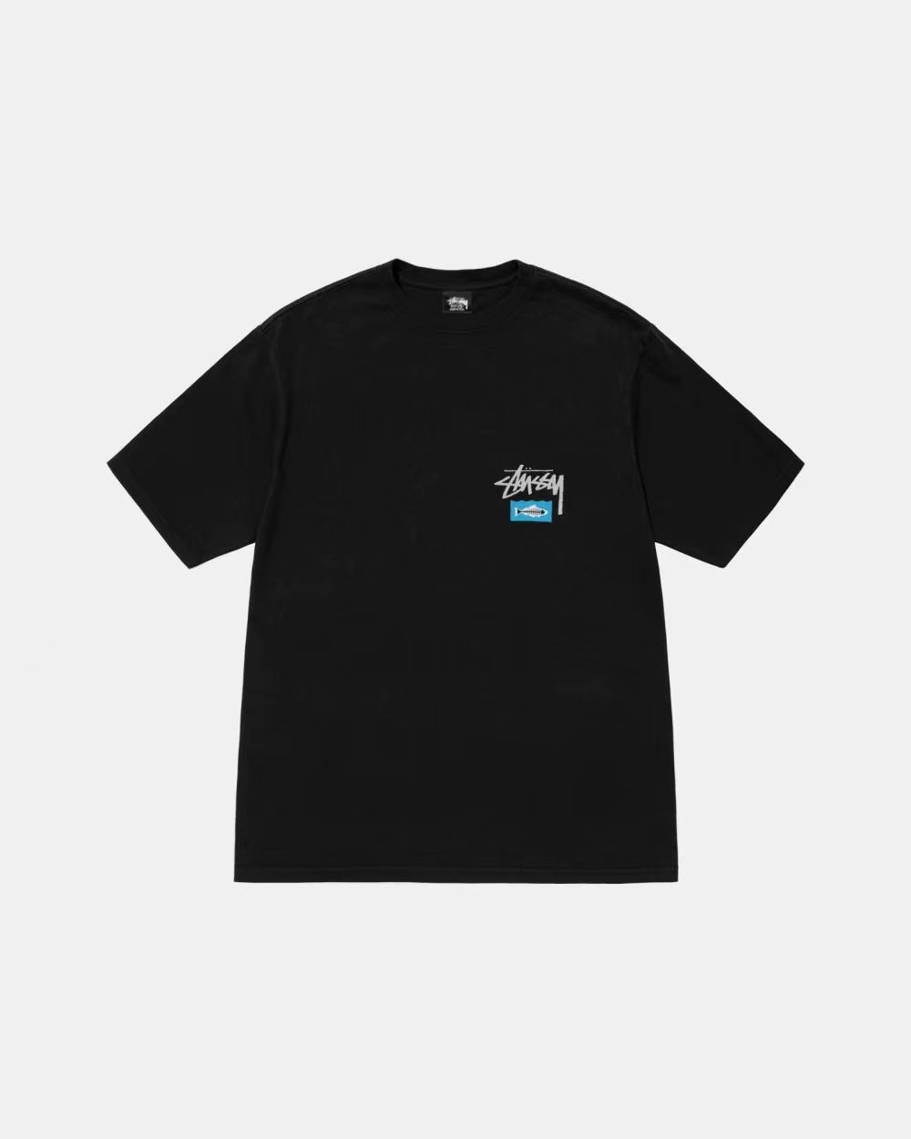 STUSSY SHORT ESSAY TEE BLACK