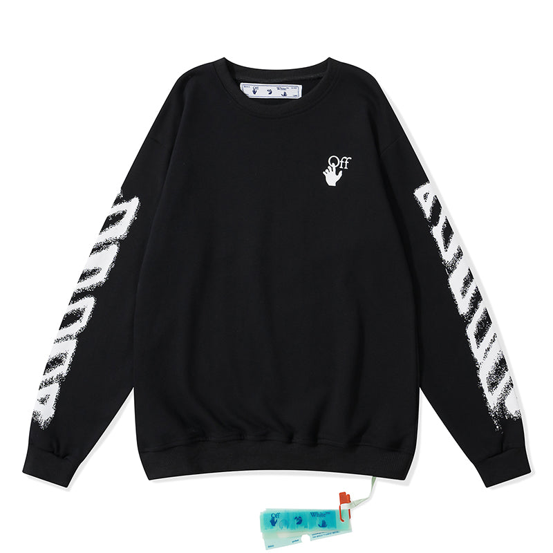 Off-White arrow zebra crossing print hoodie black