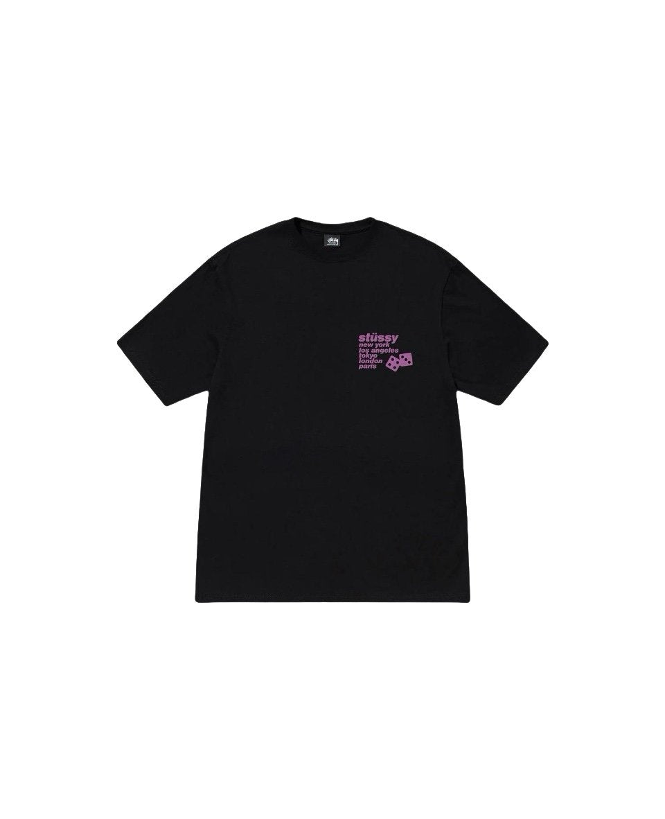 STUSSY DICE PRINT TEE BLACK