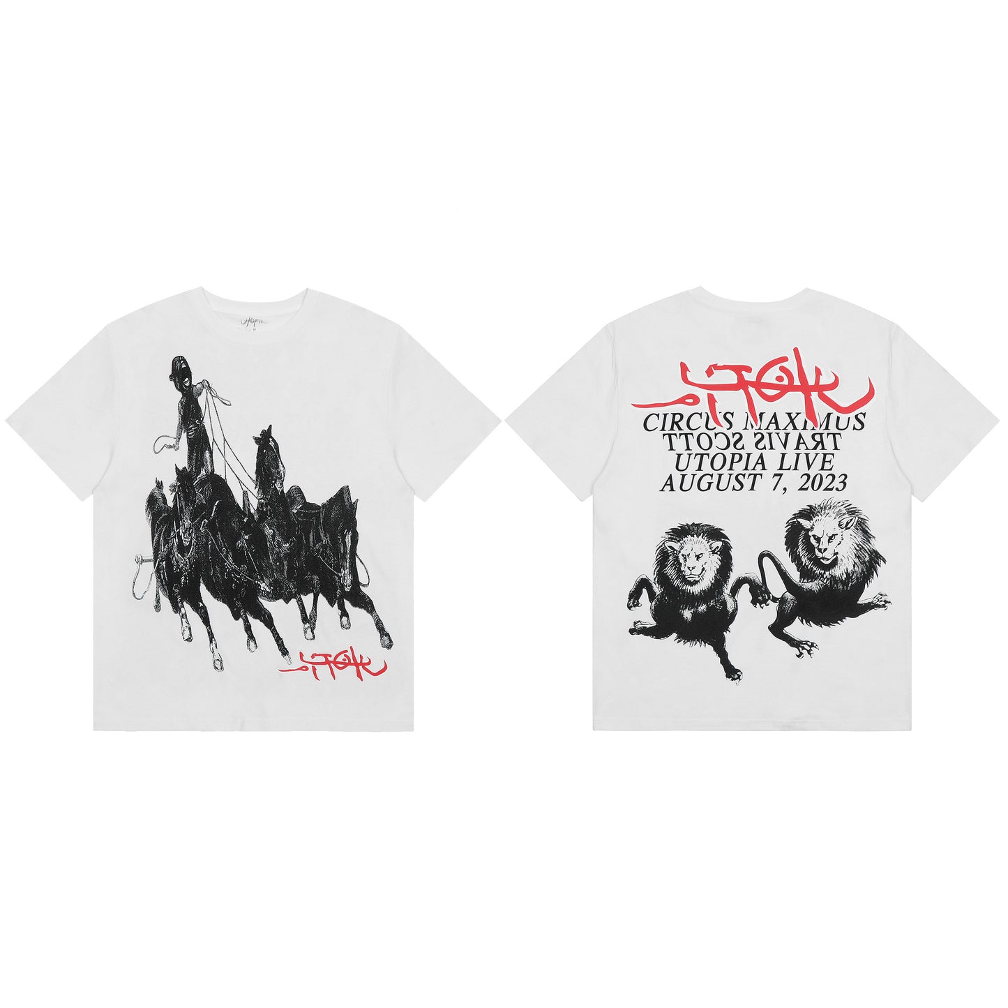 Travis Scott Lion Print T shirt White