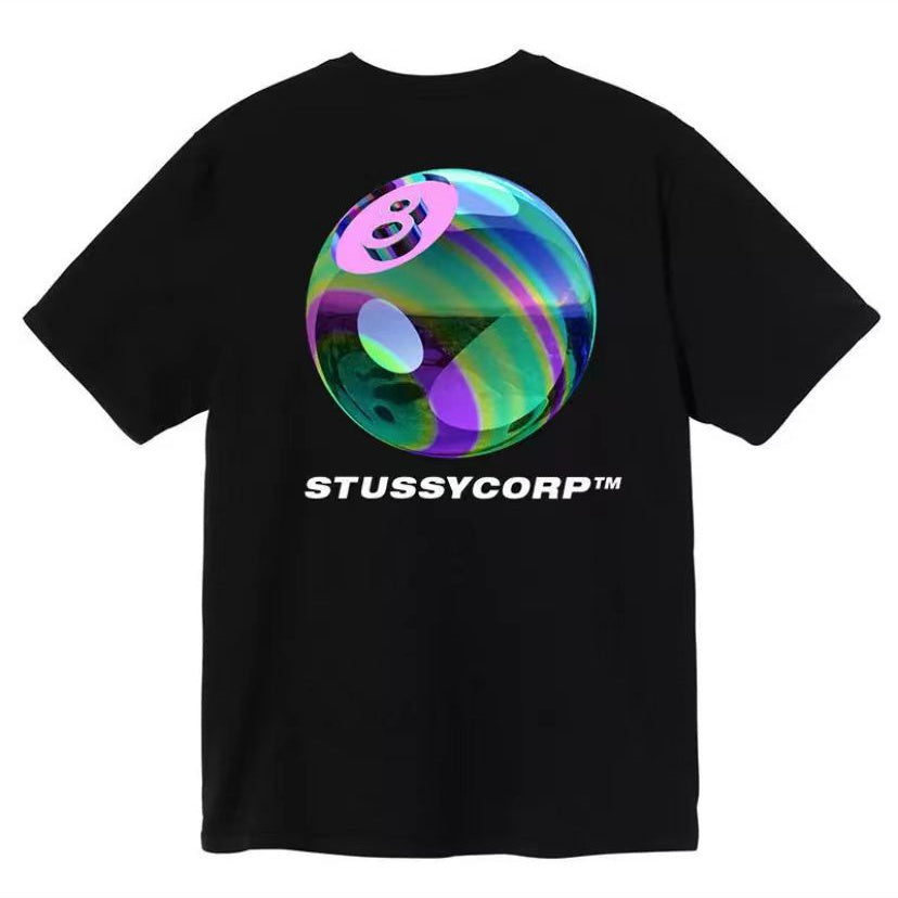 STUSSY COLORED BALLS TEE BLACK
