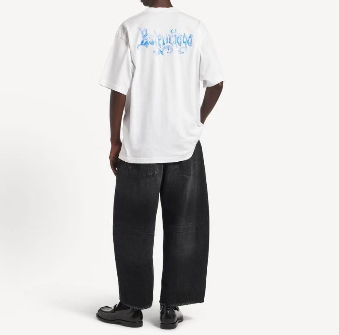 Balenciaga FW26 SKETCHY Round-neck Sketch Pattern Short-Sleeve T-shirt Regular Fit Men's Style