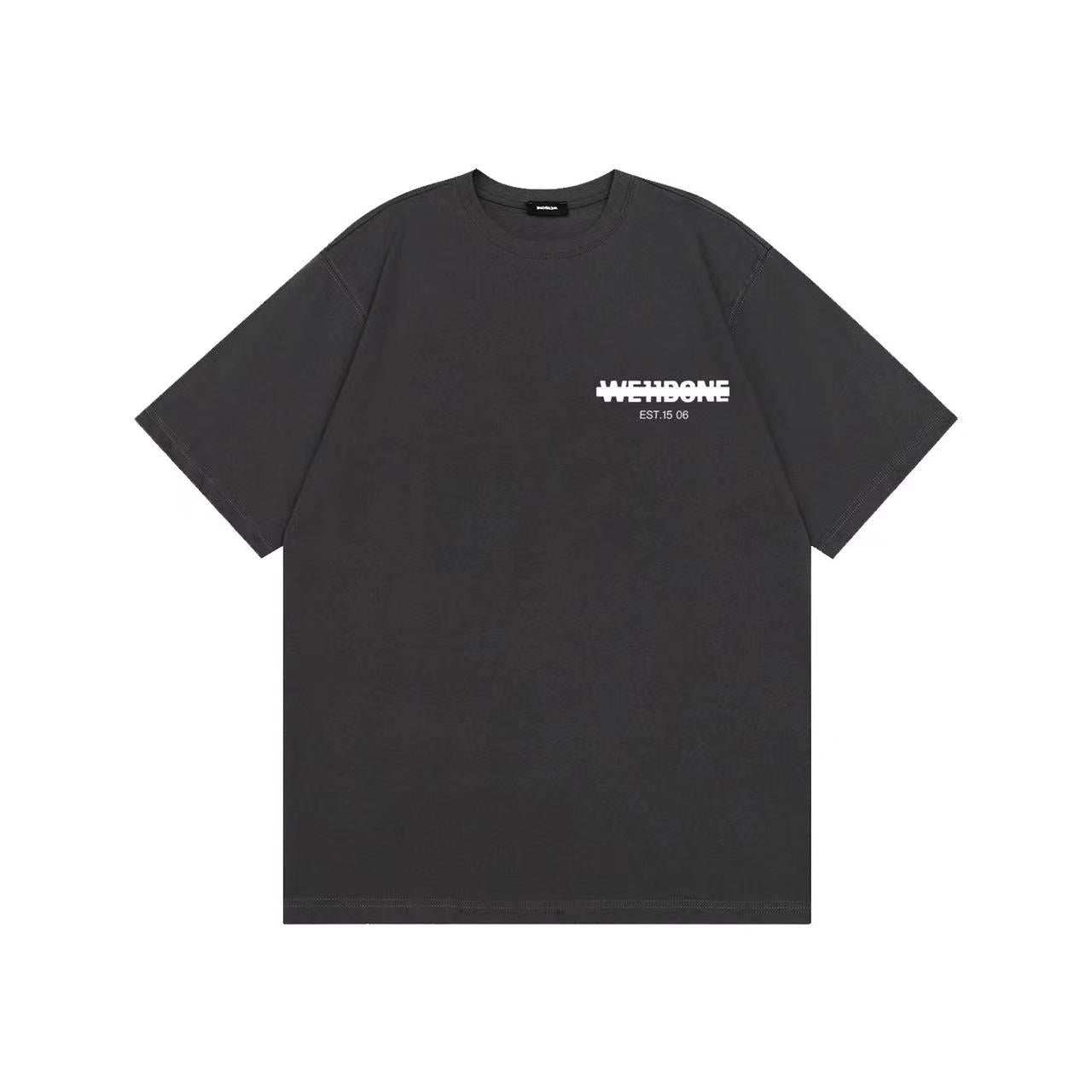 WE11DONE Fuzzy Letters Print Tee Grey