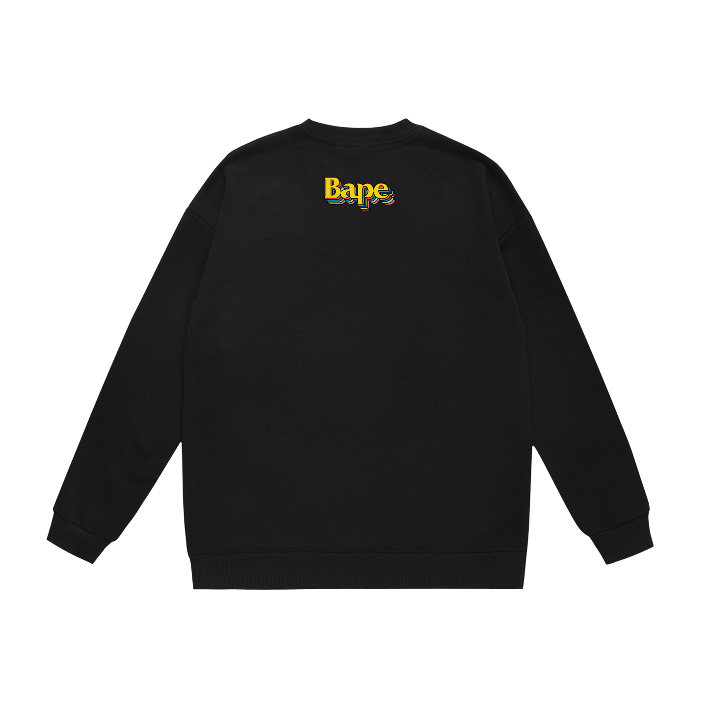 A Bathing Ape Rainbow Letters Print Hoodie Black