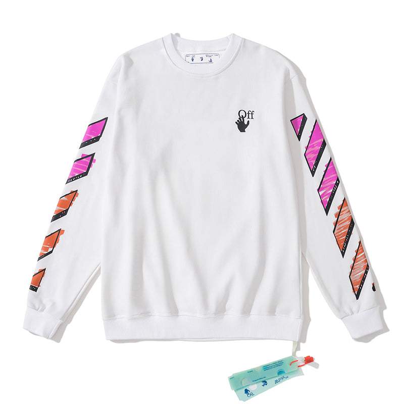 Off-White 752 arrow doodle hoodie white/pink/orange