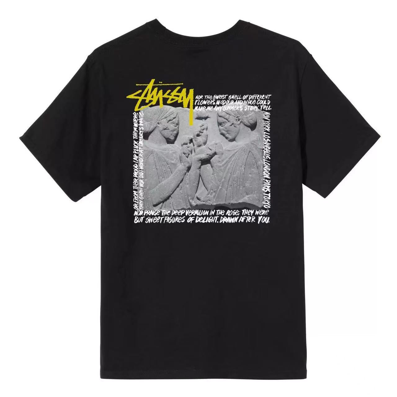 STUSSY RELIEF PRINT TEE BLACK