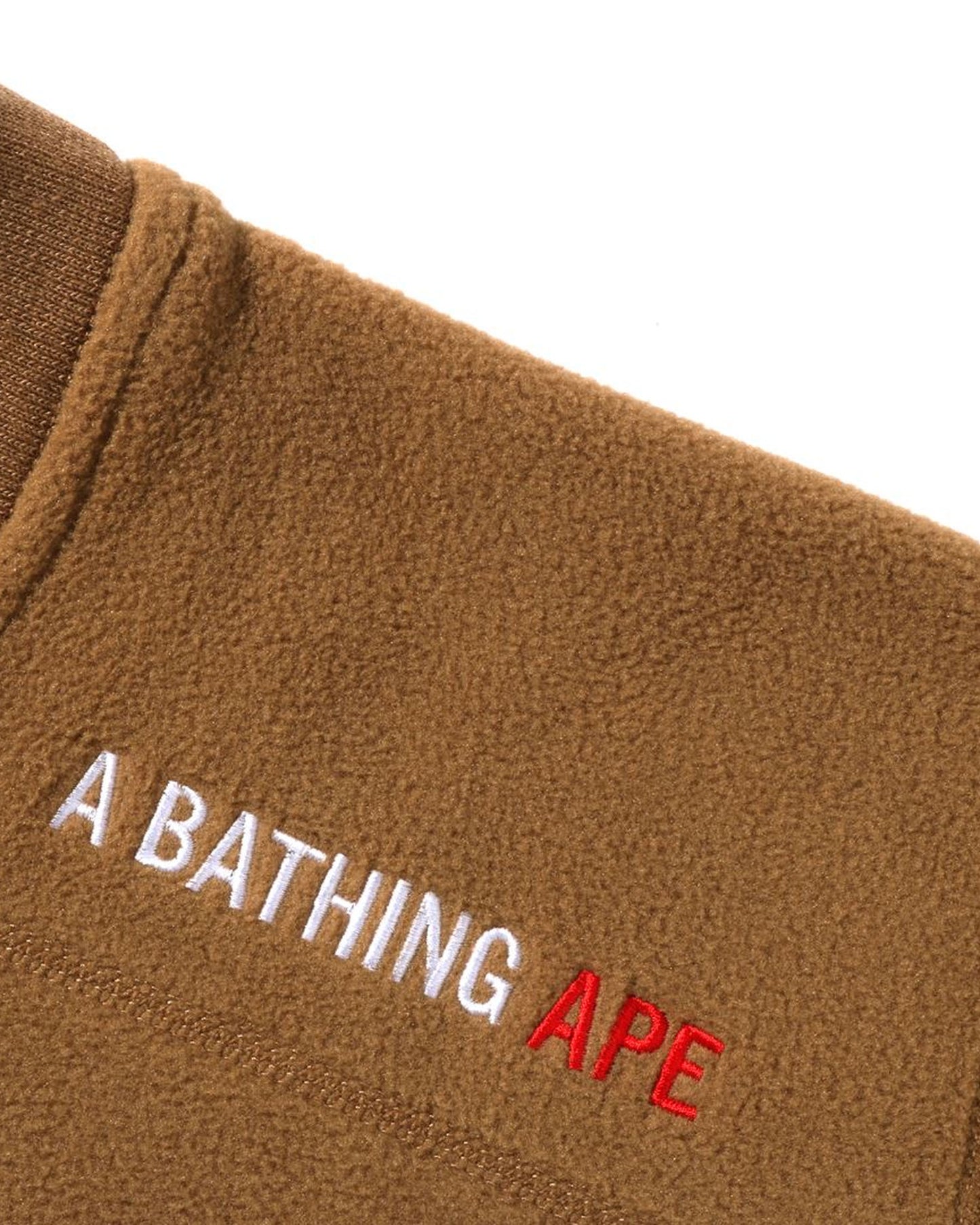 A Bathing Ape X Polartec Wide Fit Crewneck In Camel