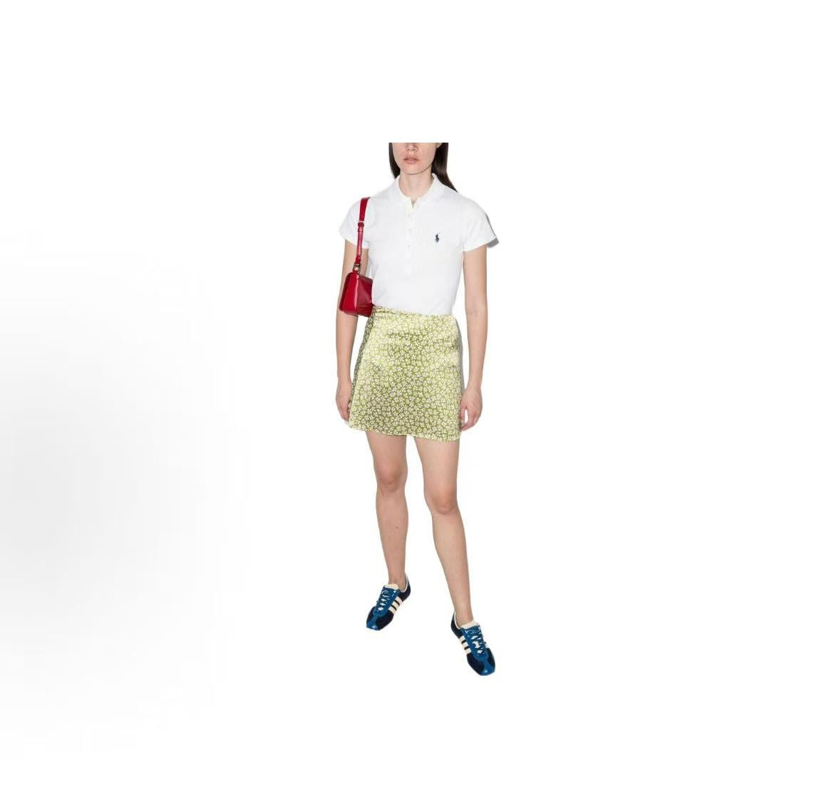 Ralph Lauren SS22 Solid-color Single-breasted Straight-Tee Polo Shirt - Slim Fit - Women's - White