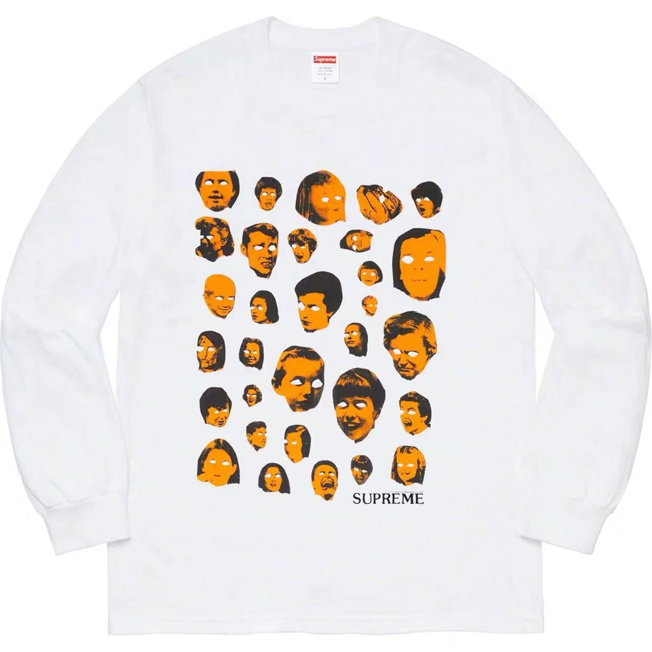 Supreme Face Print Long Sleeve Tee White