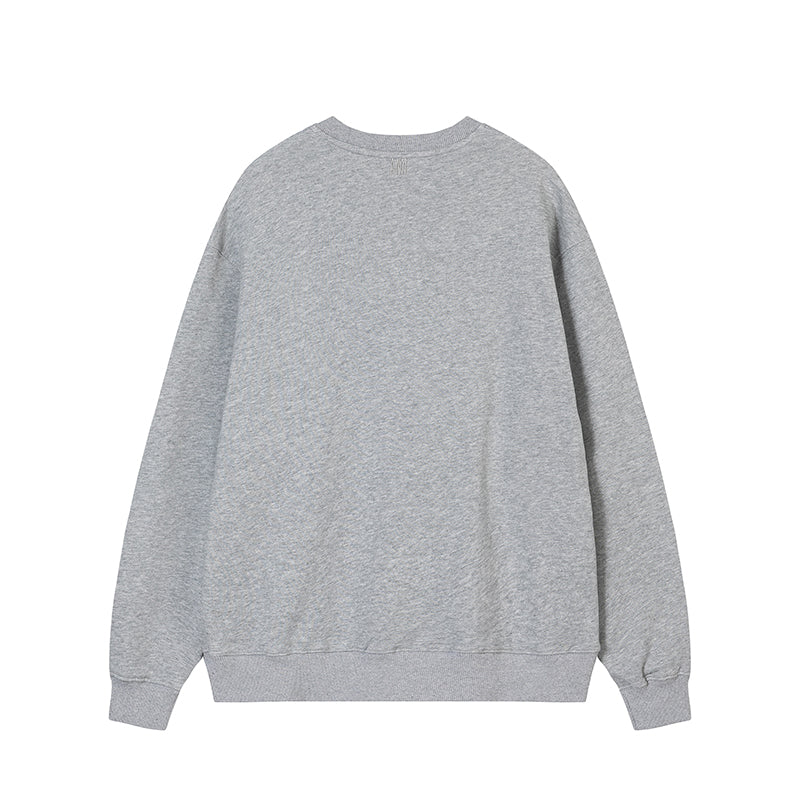 AMI Small Logo Crewneck Hoodie Grey