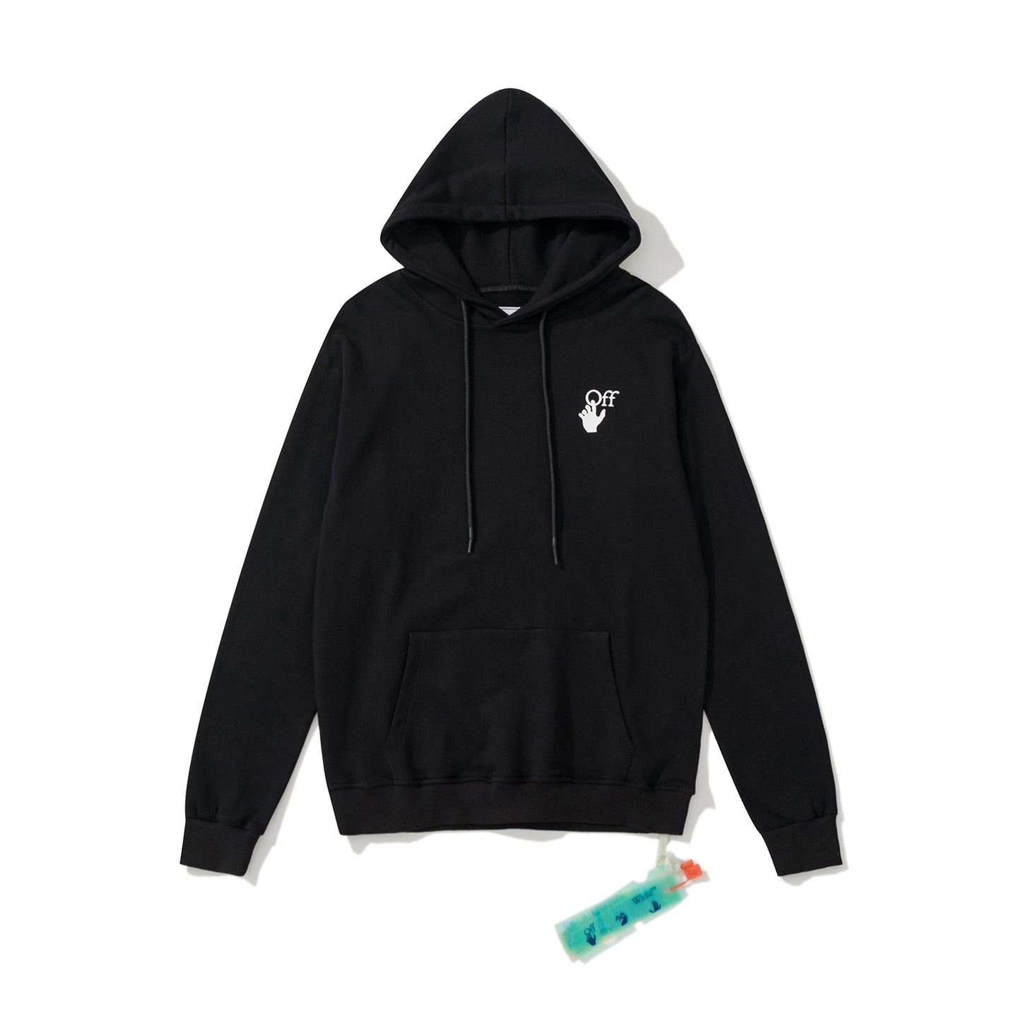 Off-White 866 doodle arrow print hooded sweater black