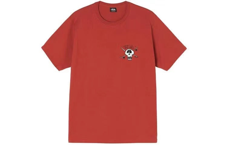 STUSSY SKELETON TEE RED