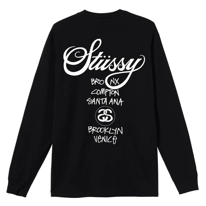 STUSSY WORLD TOUR CREW LONG SLEEVE TEE
