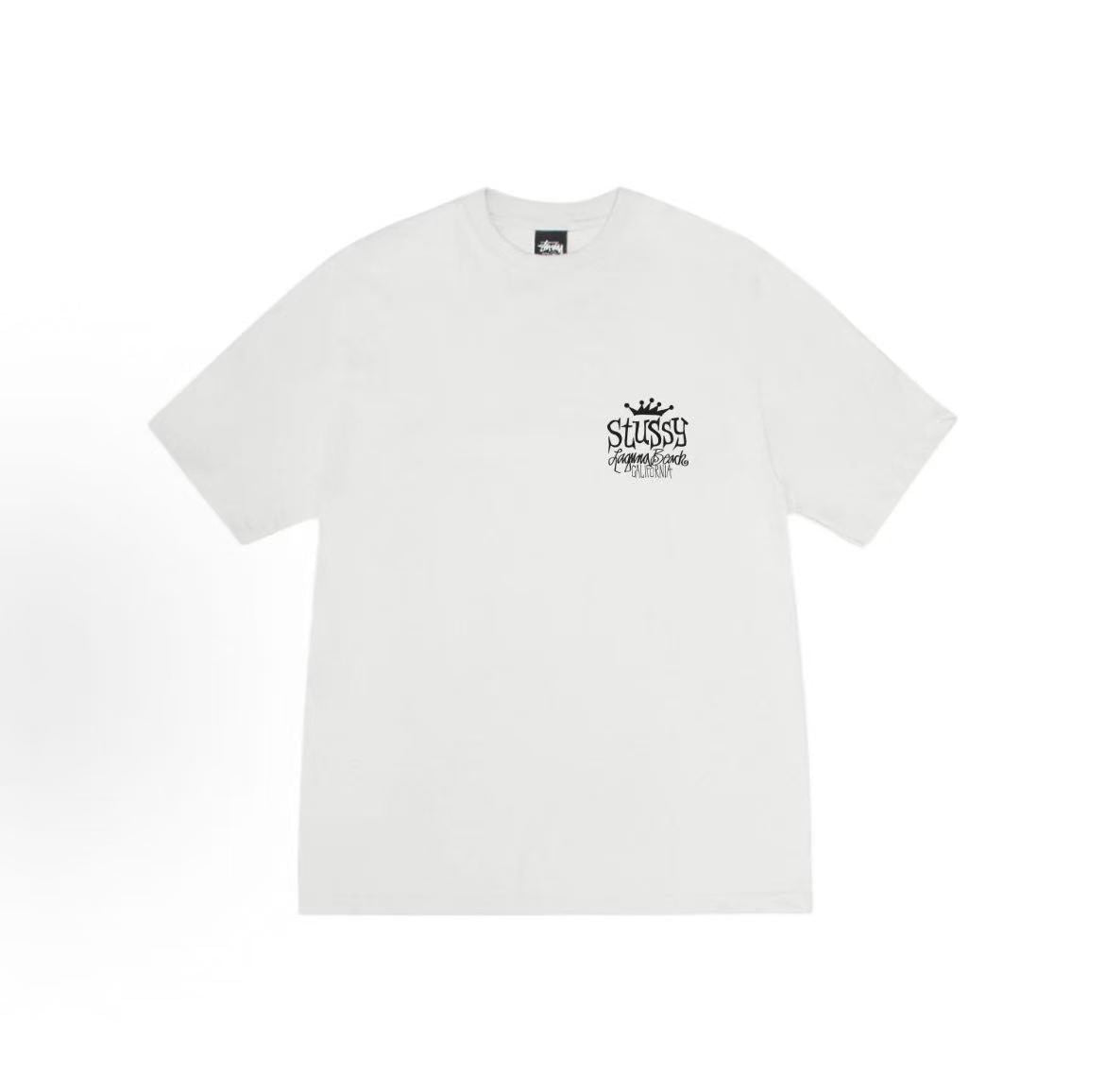 Stussy SS25 Beach Villa Print Round-neck Short-sleeved American Retro T-shirt (same style for both men and women)