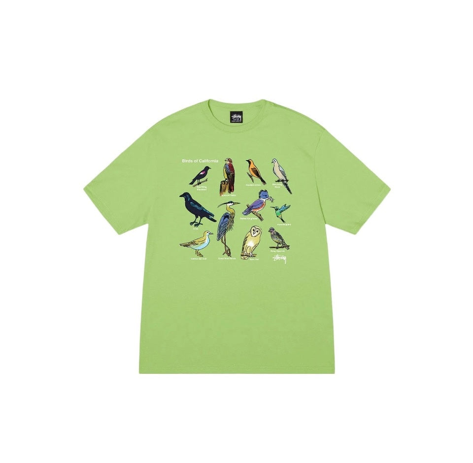 STUSSY BIRD PRINT TEE GREEN
