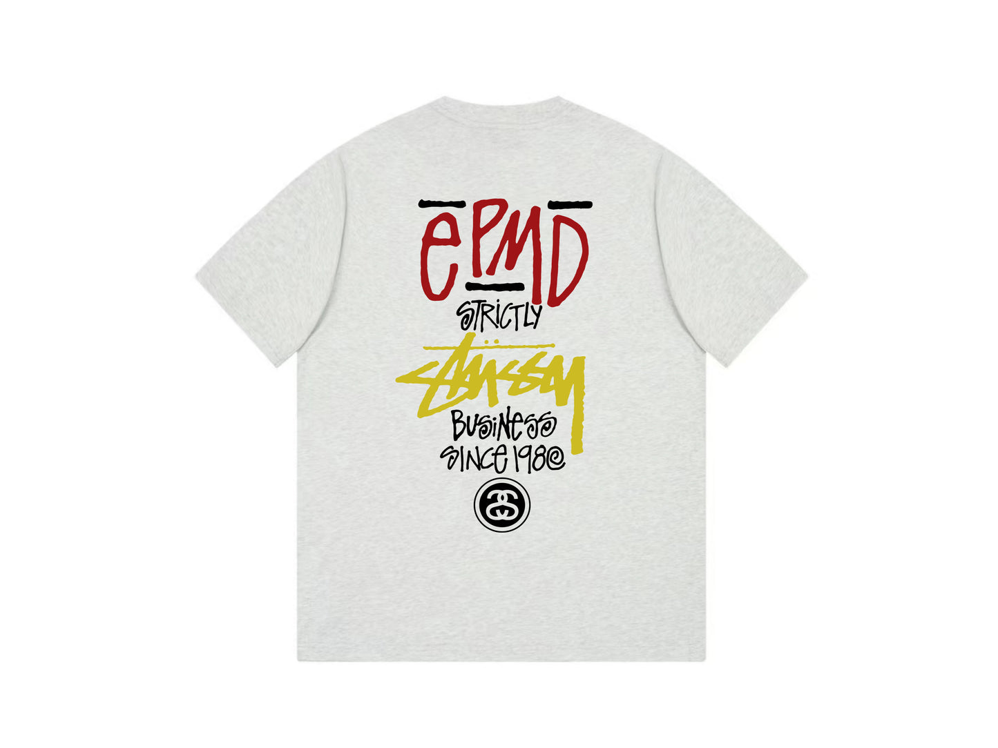 STUSSY CHARACTER LOGO PRINT TEE GREY