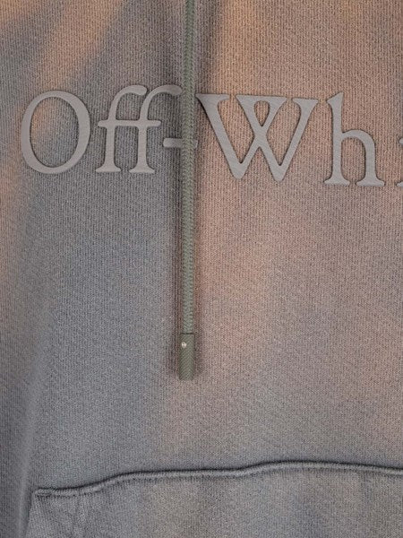 Off-white brown laundry boxy hoodie with logo